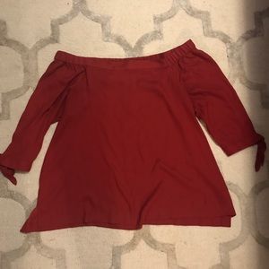 Loft Blouse: Red Off-the-shoulder 🌹